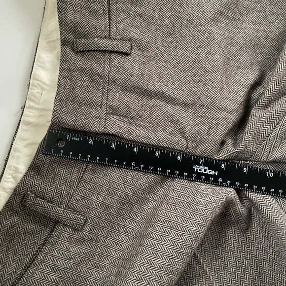 Banana Republic Jackson Fit Houndstooth Trouser Sz 6 Brown Wide Leg Preppy Work - Picture 6 of 10